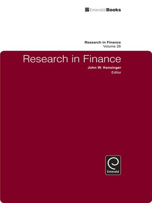 cover image of Research in Finance, Volume 26